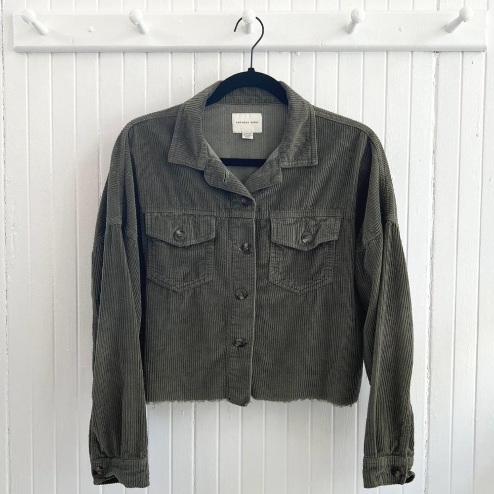 American Eagle Shacket Corduroy Button-Up Jacket